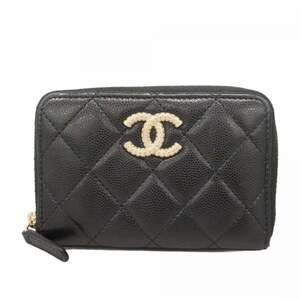 CHANEL Black Caviar Leather Wallet
